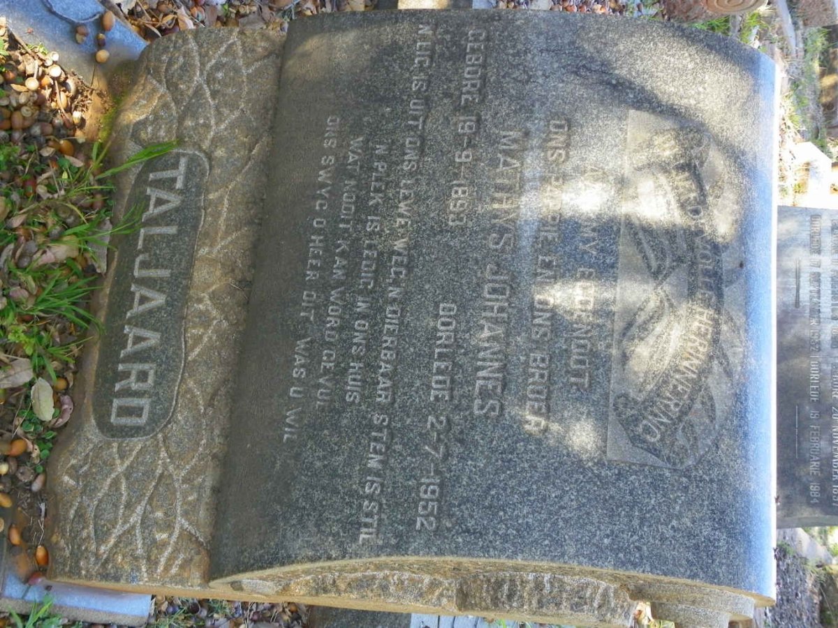 TALJAARD Mathys Johannes 1893-1952