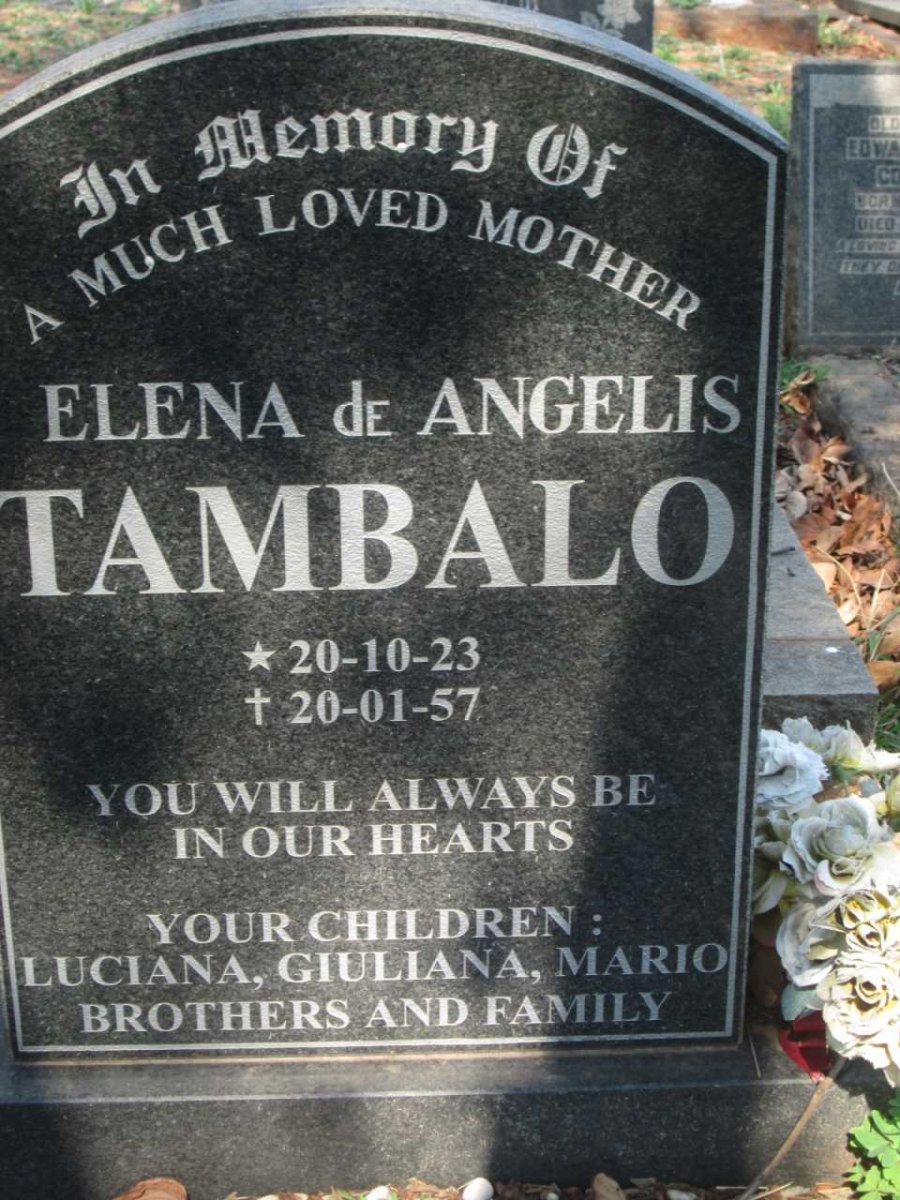 TAMBALO Elena de Angelis 1923-1957