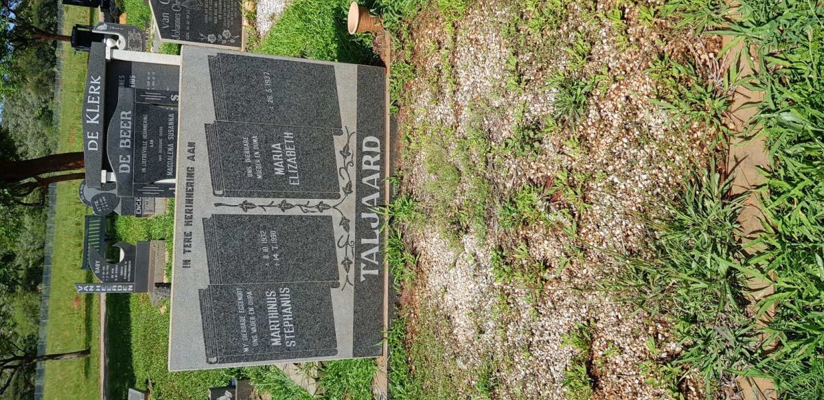 TALJAARD Marthinus Stephanus 1932-1990 &amp; Maria Elizabeth 1937-