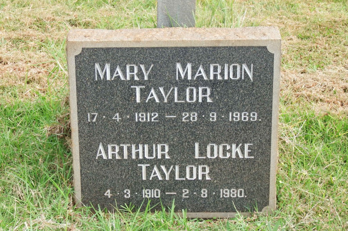 TAYLOR Arthur Locke 1910-1980 &amp; Mary Marion 1912-1969
