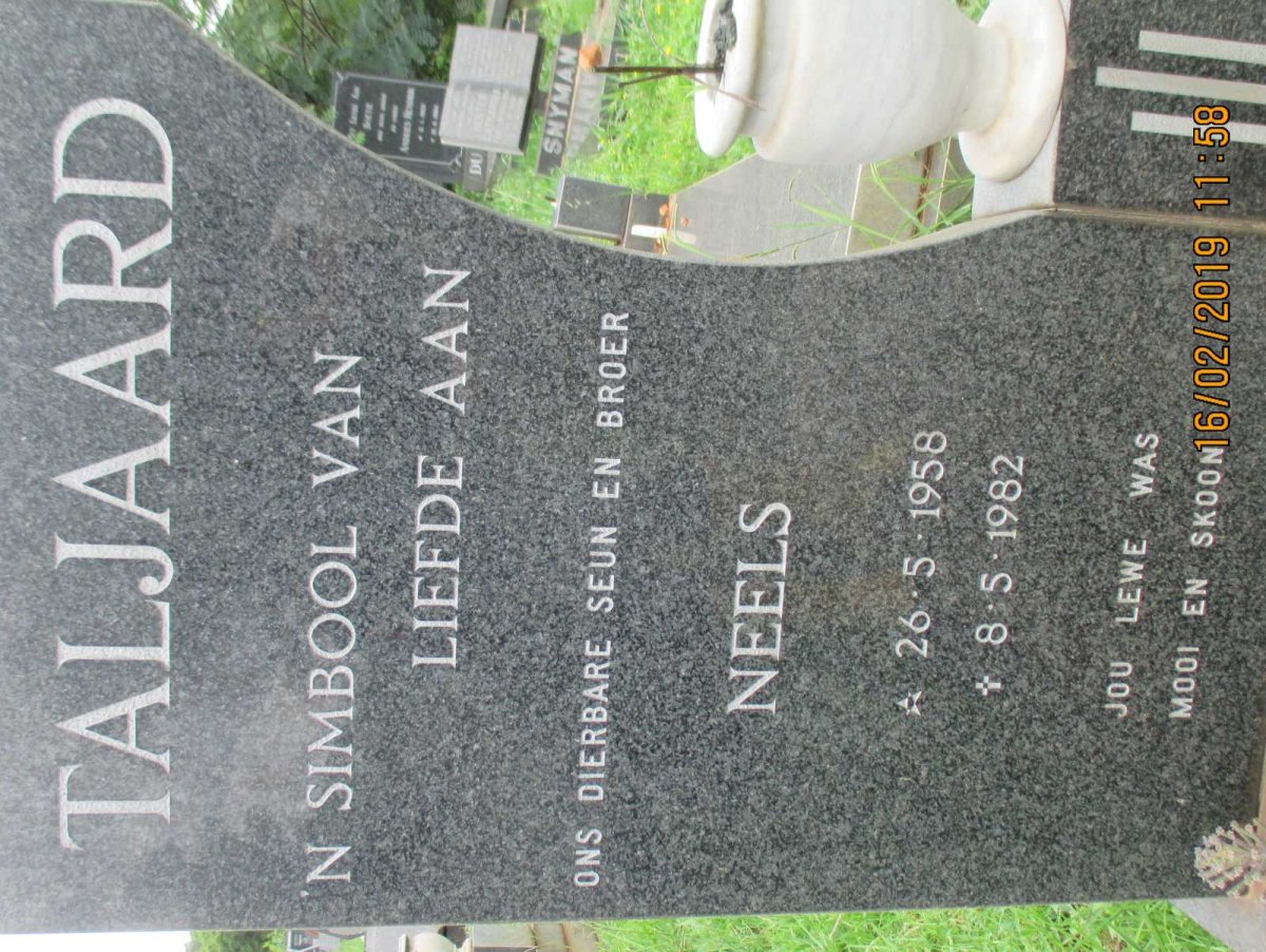 TALJAARD Neels 1958-1982