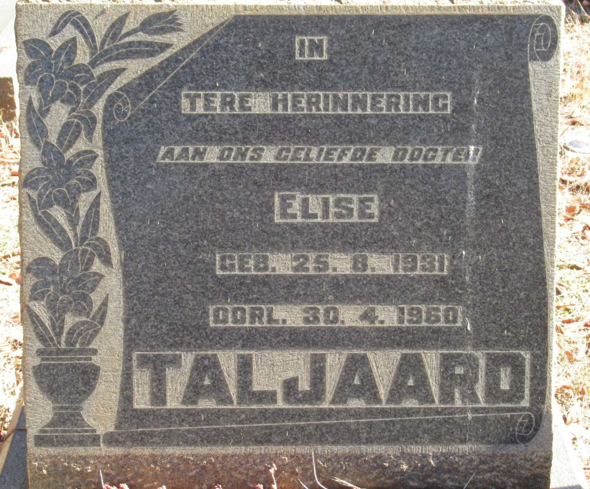 TALJAARD Elise 1931-1960