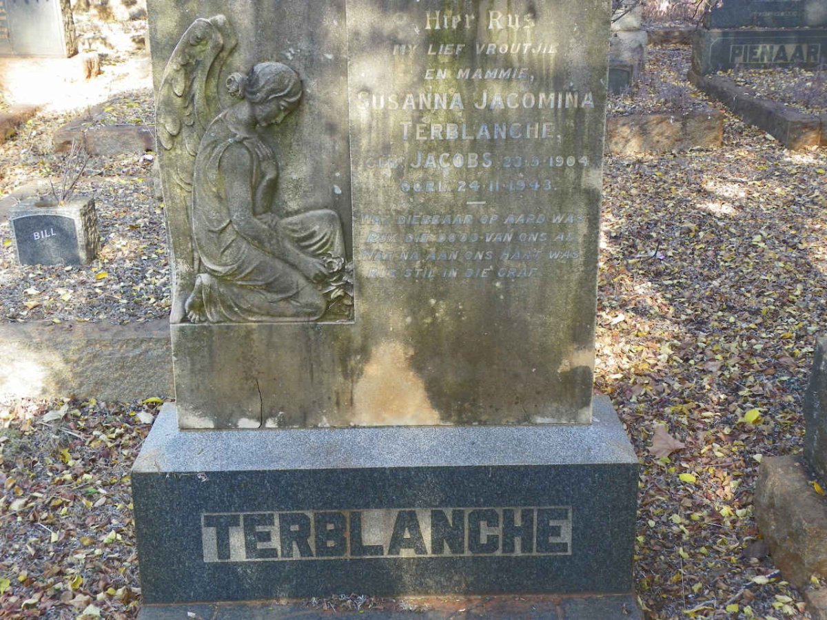 TERBLANCHE Susanna Jacomina nee JACOBS 1904-1943