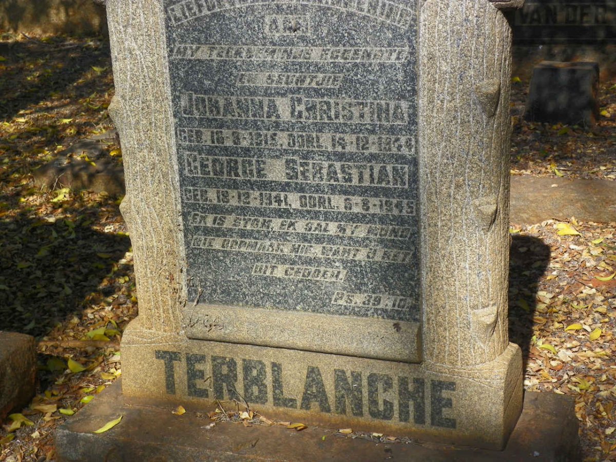 TERBLANCHE Johanna Christina 1915-1944 :: TERBLANCHE George Sebastian 1941-1945