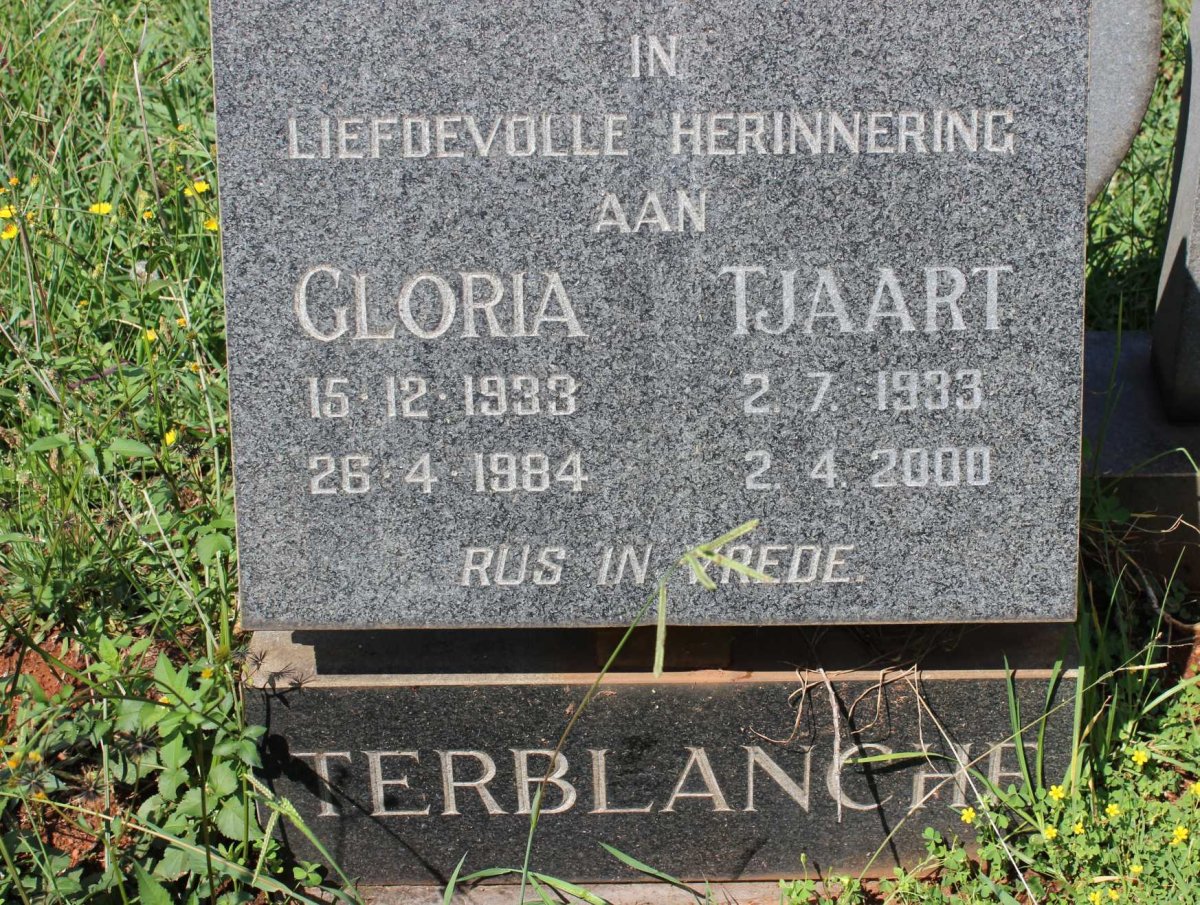 TERBLANCHE Tjaart 1933-2000 &amp; Gloria 1933-1984