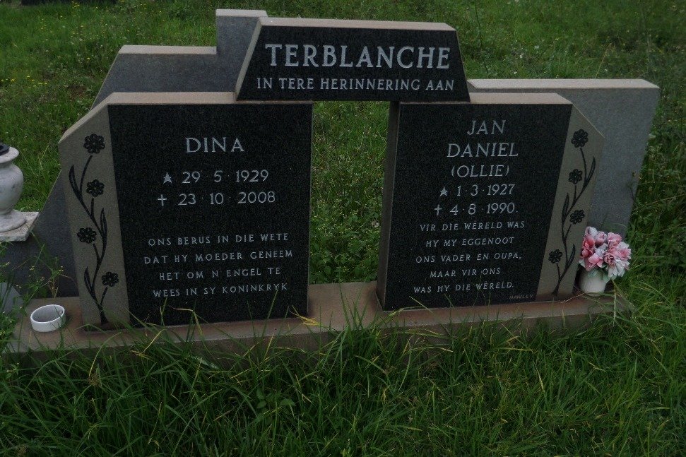 TERBLANCHE Jan Daniel 1927-1990 &amp; Dina 1929-2008