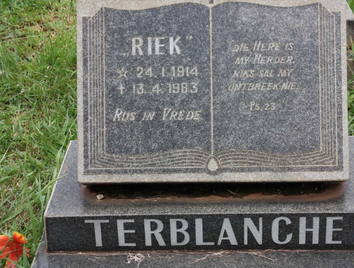 TERBLANCHE Riek 1914-1983