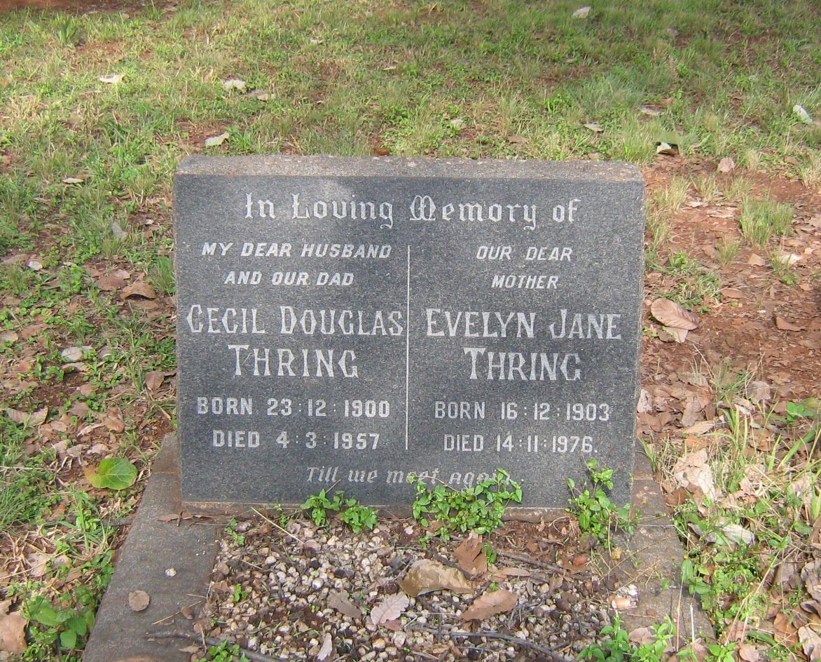 THRING Cecil Douglas 1900-1957 &amp; Evelyn Jane 1903-1976