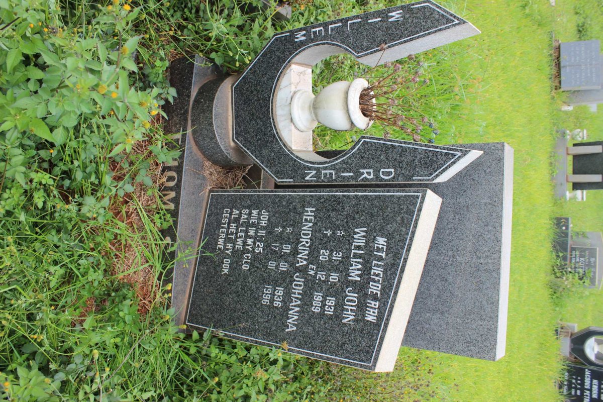 THOMAS William John 1931-1989 &amp; Hendrina Johanna 1936-1996