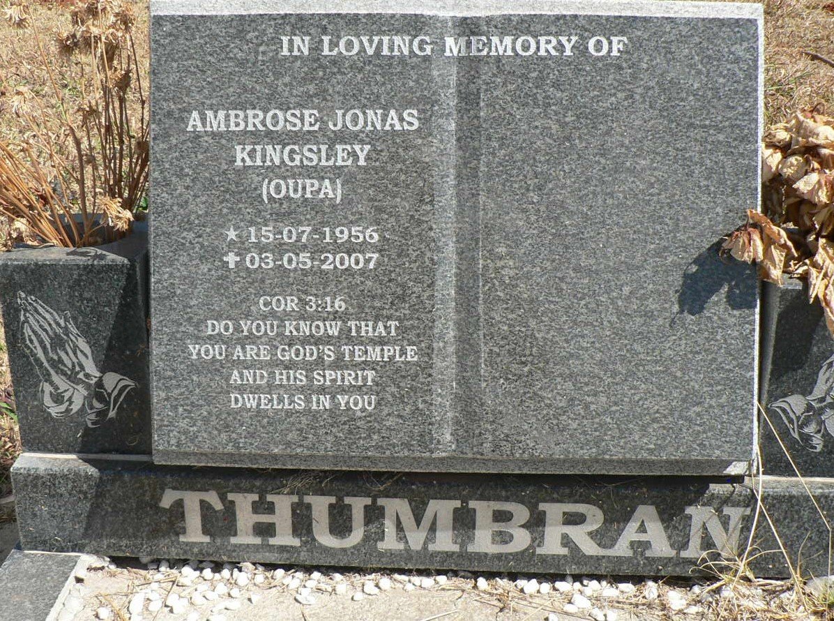 THUMBRAN Ambrose Jonas Kingsley 1956-2007