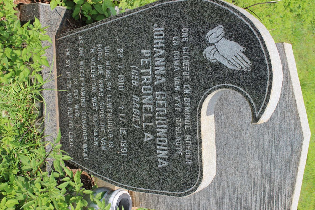 THEUNISSEN Johanna Gerrindina Petronella nee RABIE 1910-1991
