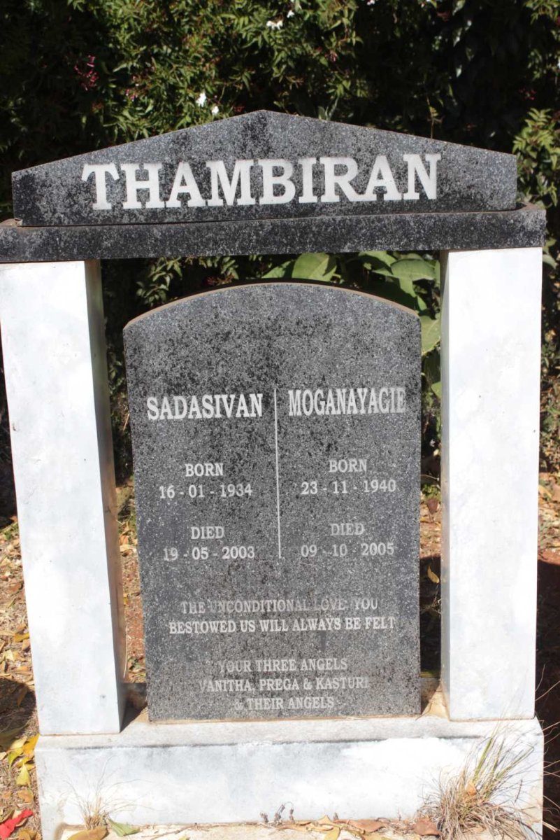 THAMBIRAN Sadasivan 1934-2003 &amp; Moganayagie 1940-2005