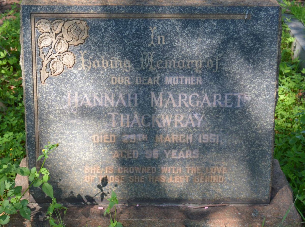 THACKWRAY Hannah Margaret -1951