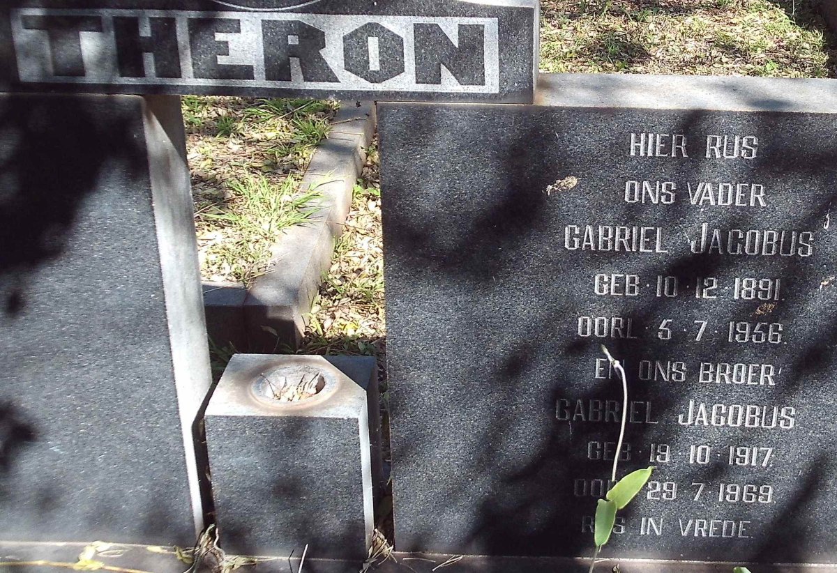THERON Gabriel Jacobus 1891-1956 &amp; Maria Magdalena LIDDERD 1896-1960 :: THERON Gabriel Jacobus 1917-1969