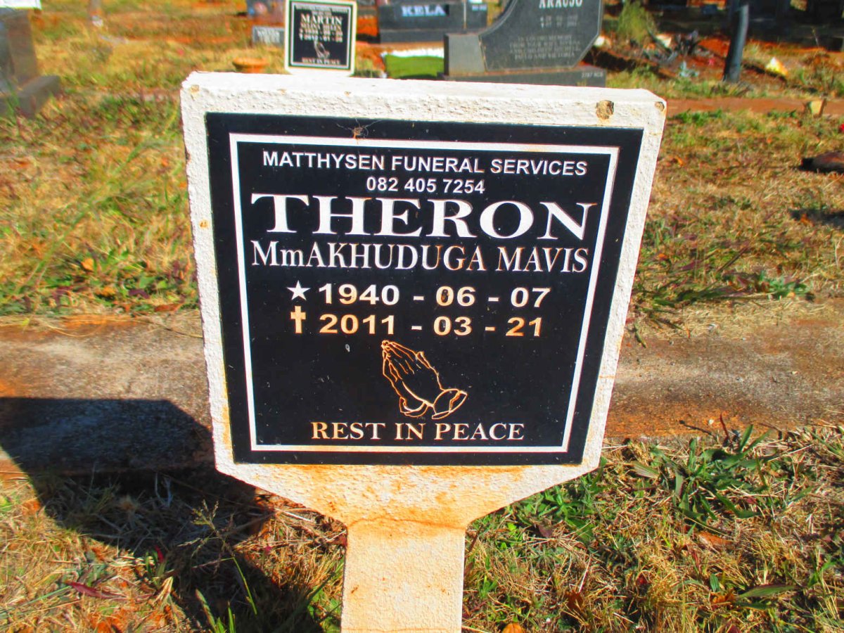 THERON Mmakhuduga Mavis 1940-2011