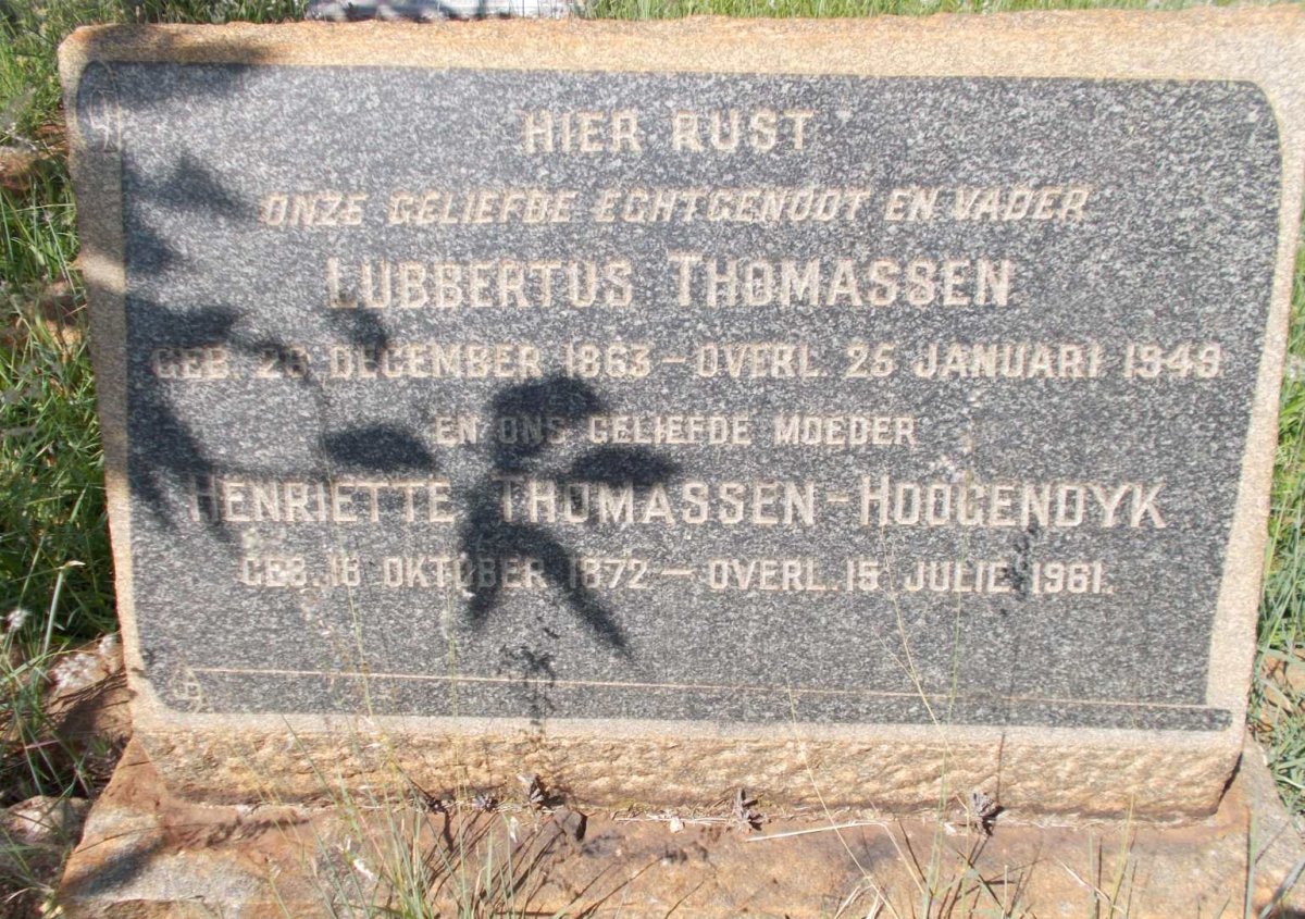 THOMASSEN Lubbertus 1863-1949 &amp; Henriette HOOGENDYK 1872-1961
