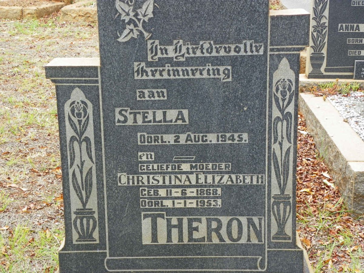 THERON Christina Elizabeth 1868-1953 :: THERON Stella -1945