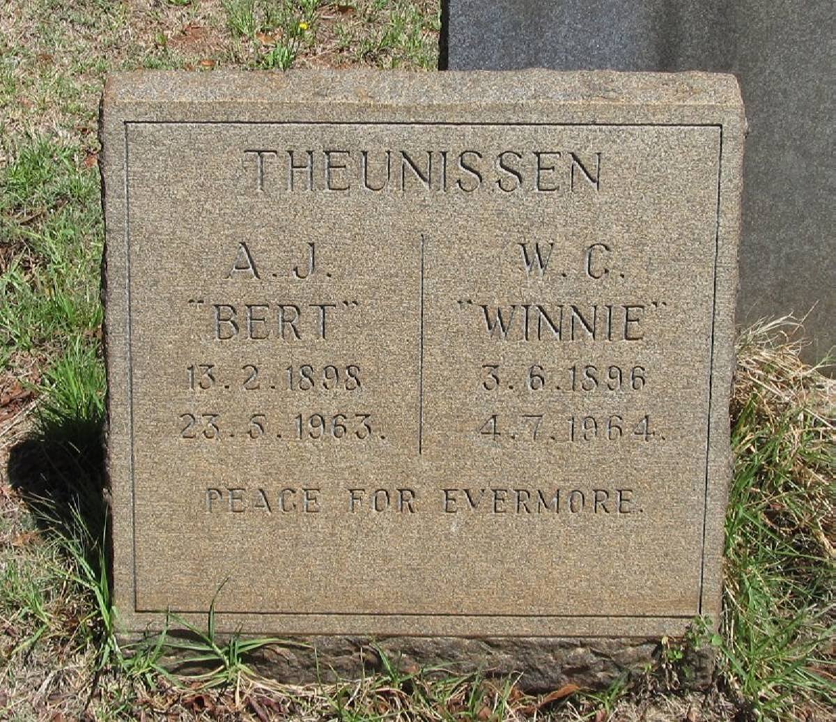 THEUNISSEN A.J. 1898-1963 &amp; W.G. 1896-1964