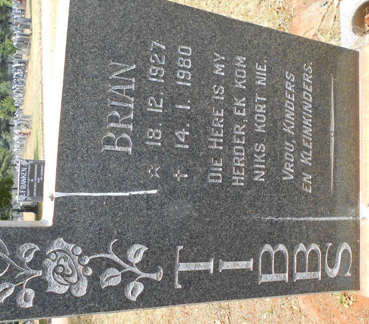 TIBBS Brian 1927-1980