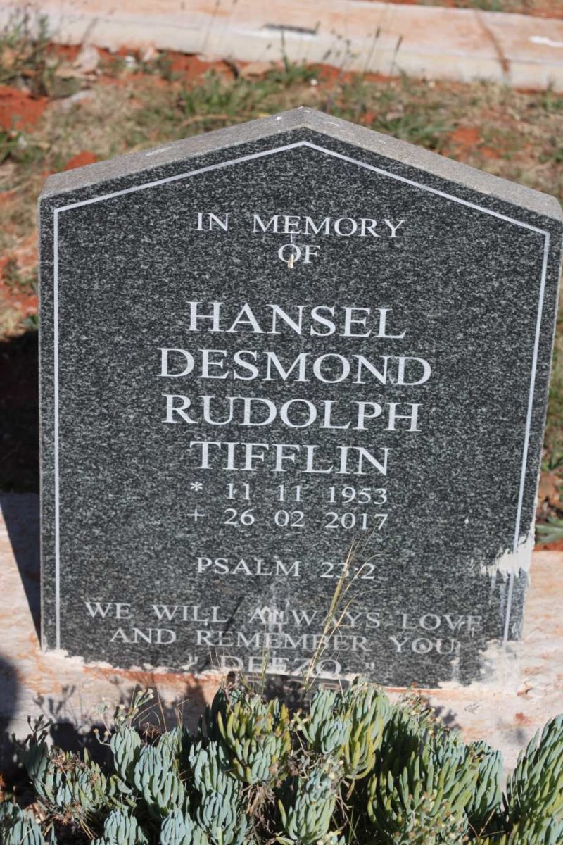 TIFFLIN Hansel Desmond Rudolph 1953-2017