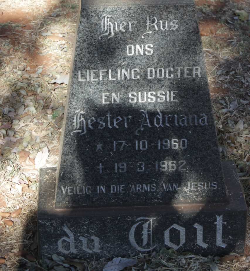 TOIT Hester Adriana, du 1960-1962