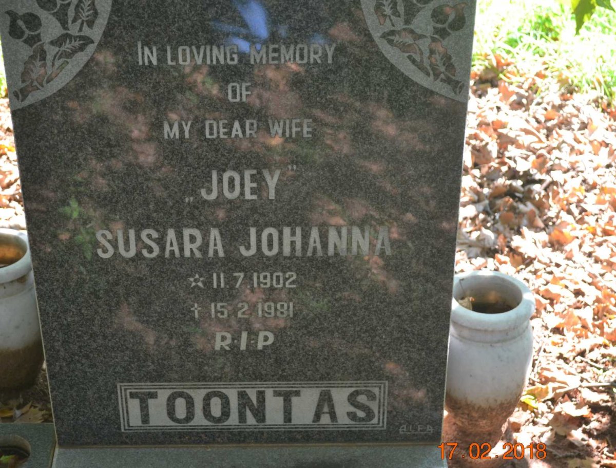 TOONTAS Susara Johanna 1902-1981