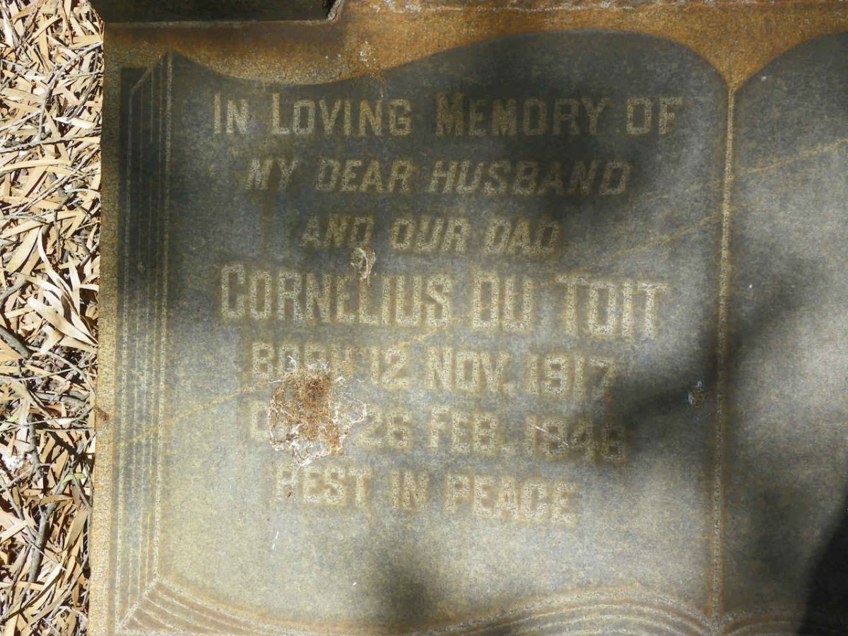 TOIT Cornelius, du 1917-1946