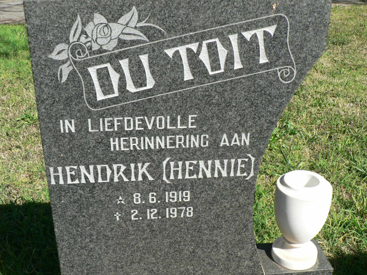 TOIT Hendrik, du 1919-1978