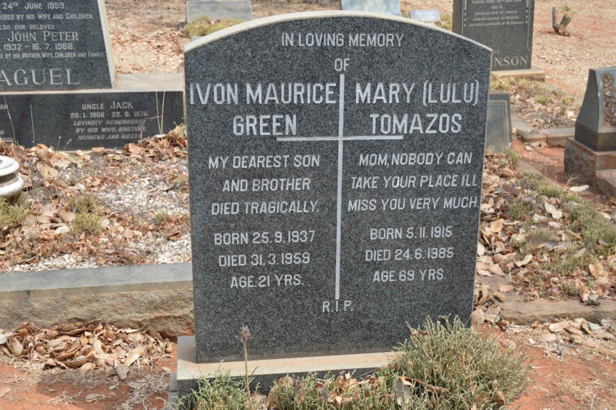 TOMAZOS Mary 1915-1985 :: GREEN Ivon Maurice 1937-1959