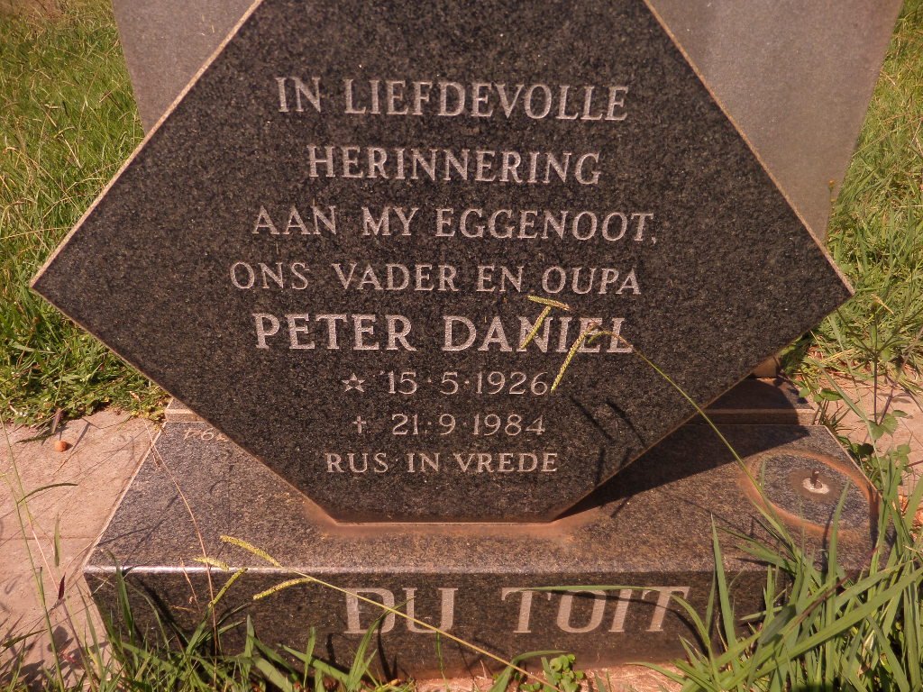 TOIT Peter Daniel, du 1926-1984