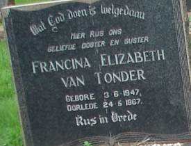 TONDER Francina Elizabeth, van 1947-1967