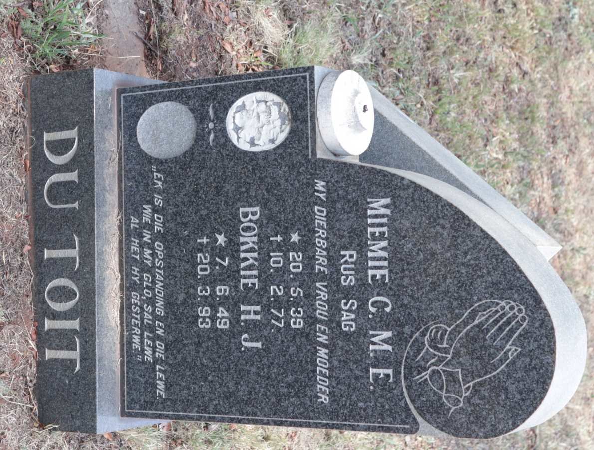 TOIT H.J., du 1949-1993 &amp; C.M.E. 1939-1977