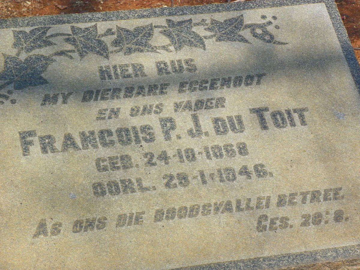 TOIT Francois P.J., du 1868-1946