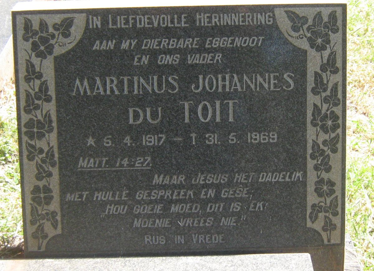 TOIT Martinus Johannes, du 1917-1969