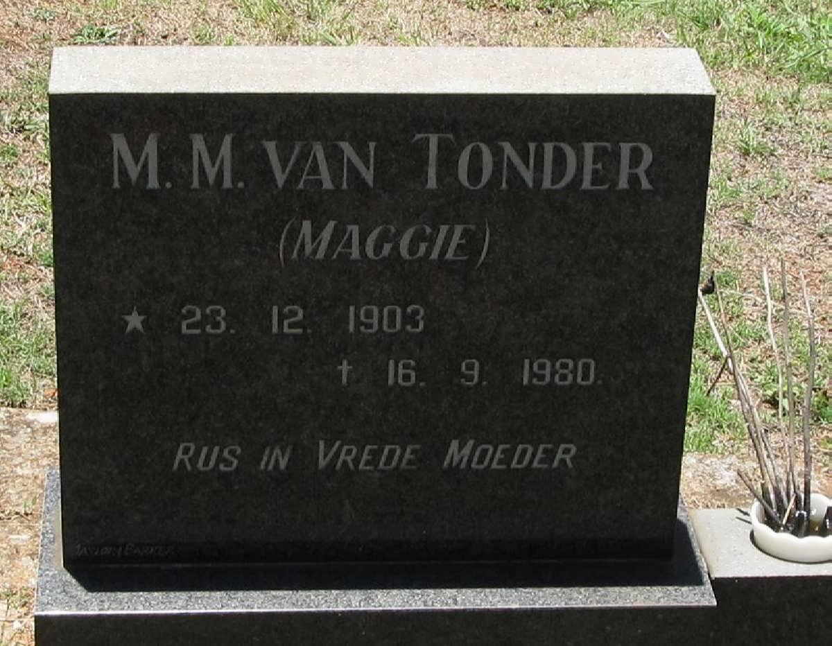 TONDER M.M., van 1903-1980