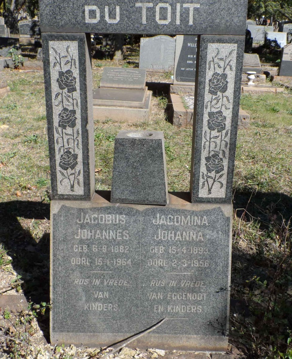 TOIT Jacobus Johannes, du 1882-1964 &amp; Jacomina Johanna 1893-1956