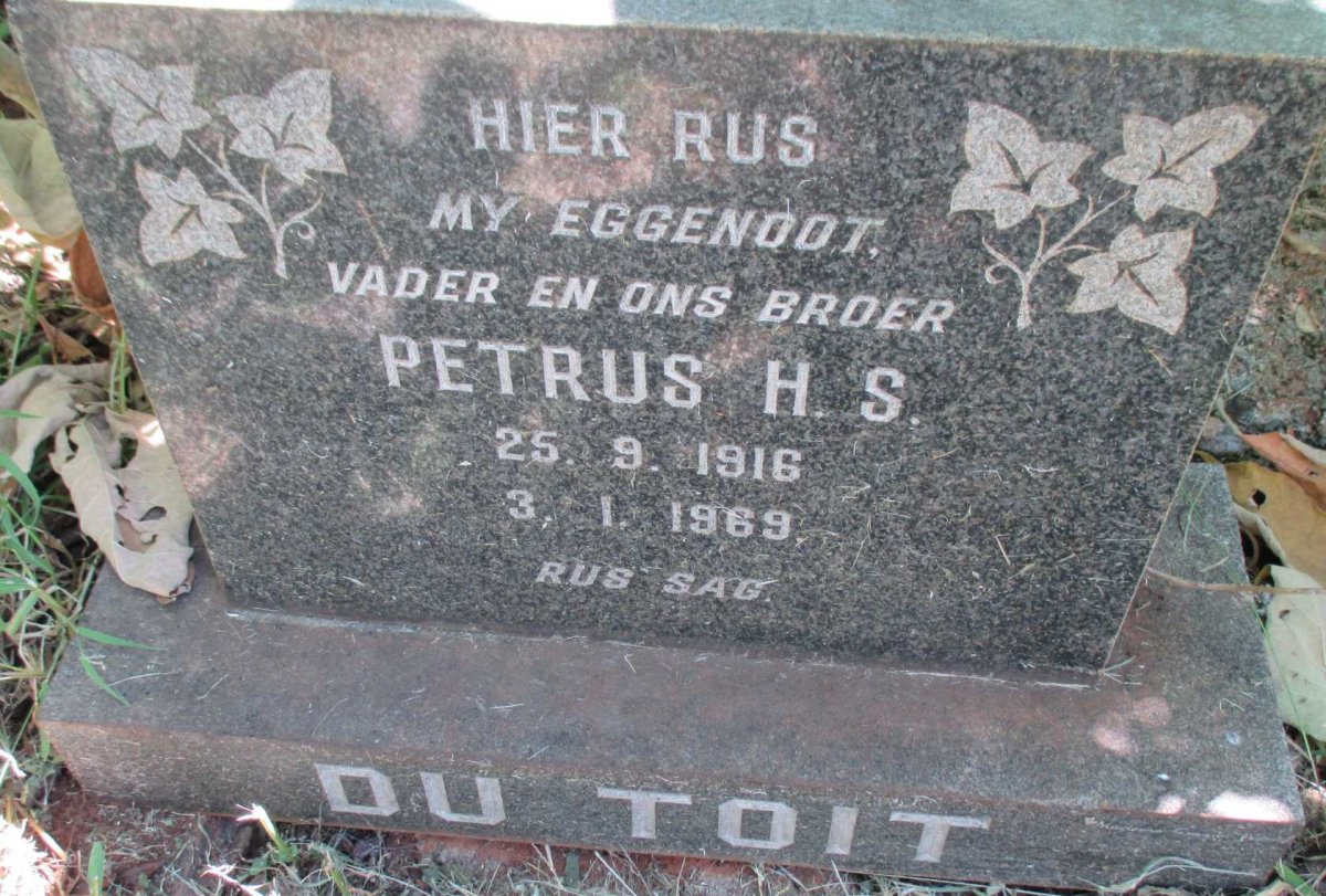 TOIT Petrus H.S., du 1916-1969