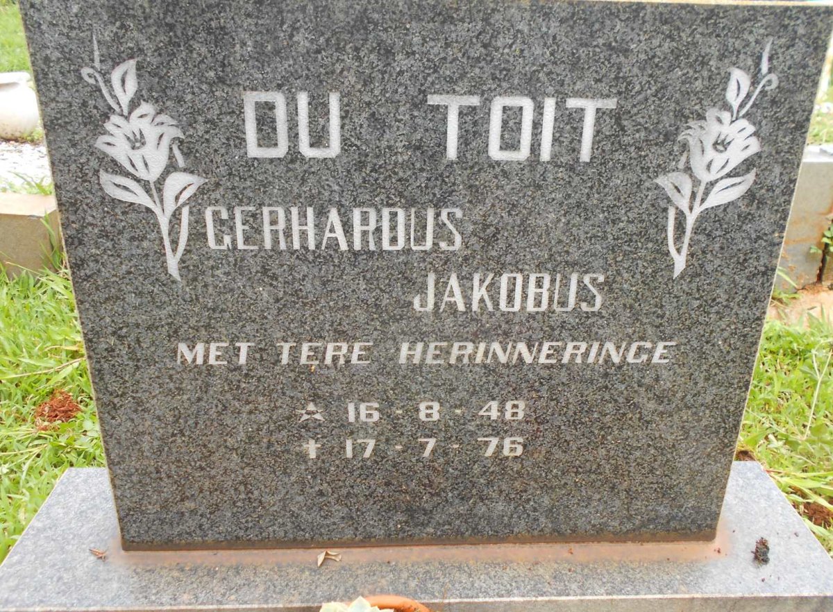 TOIT Gerhardus Jakobus, du 1948-1976