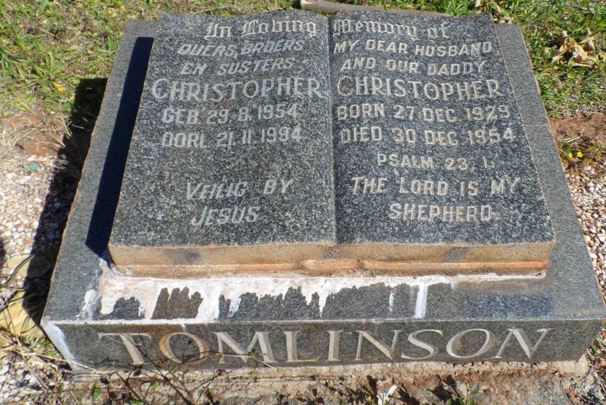 TOMLINSON Christopher 1929-1954 :: TOMLINSON Christopher 1954-1994