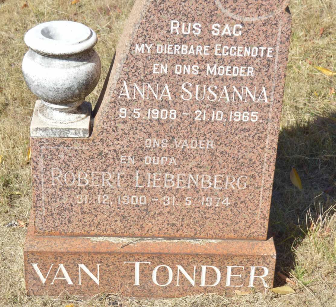 TONDER Robert Liebenberg, van 1900-1974 &amp; Anna Susanna 1908-1965 