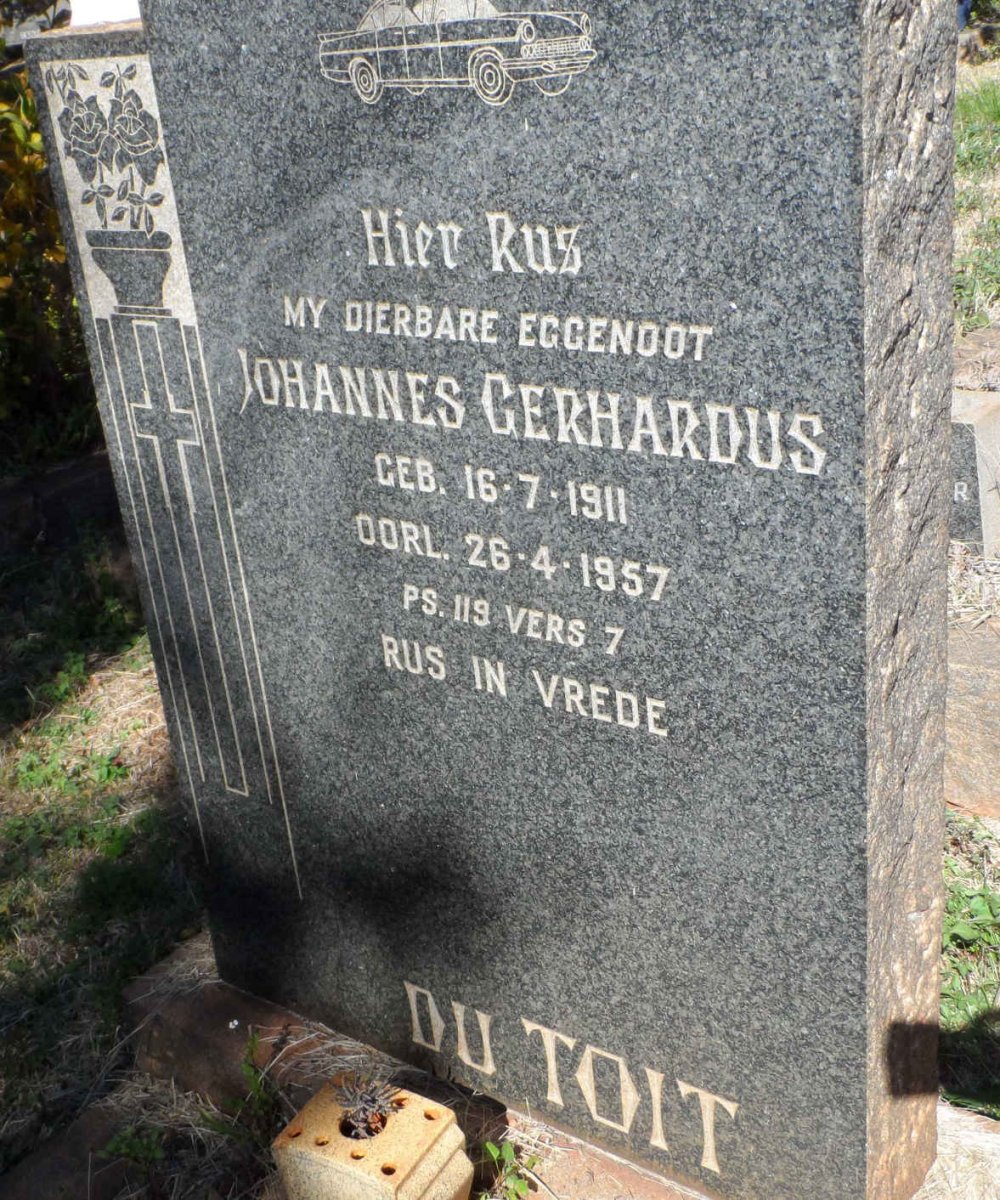TOIT Johannes Gerhardus, du 1911-1957
