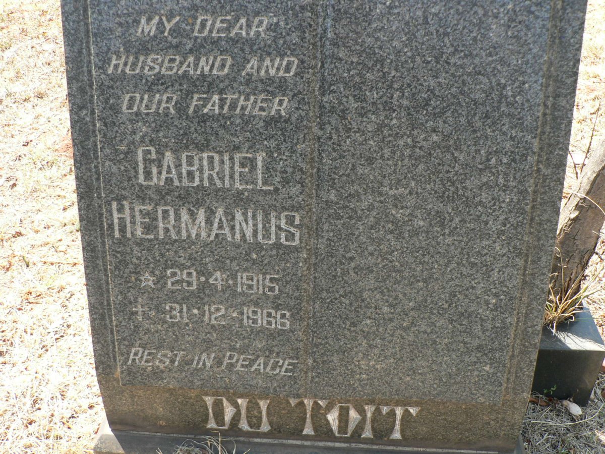 TOIT Gabriel Hermanus, du 1915-1966