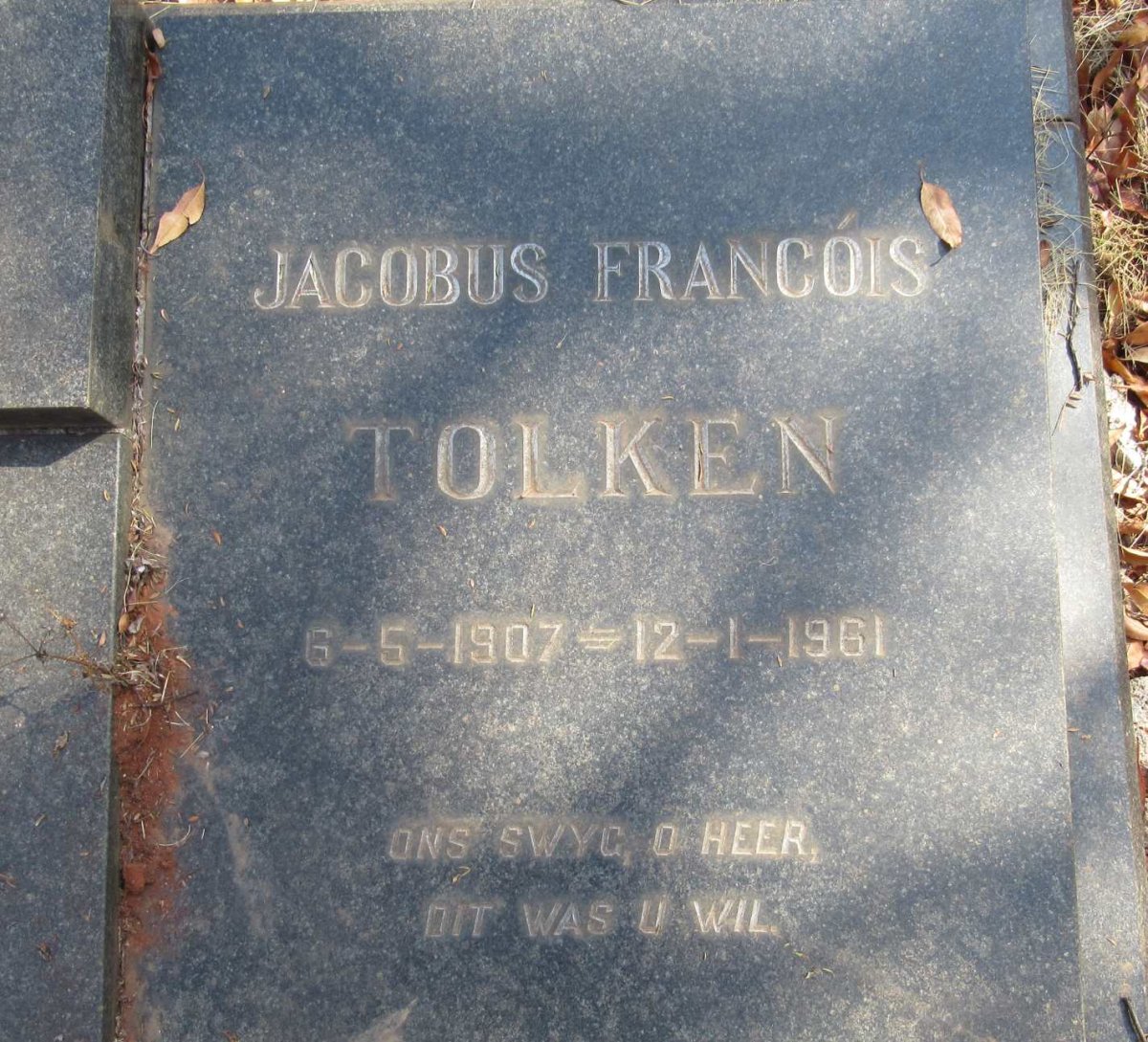 TOLKEN Jacobus Francois 1907-1961