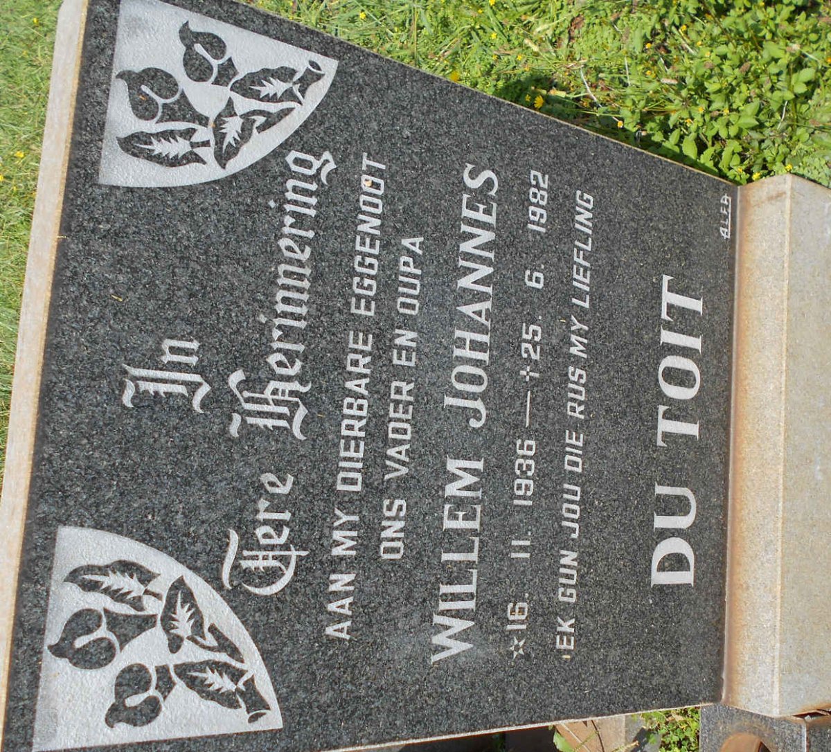 TOIT Willem Johannes, du 1936-1982