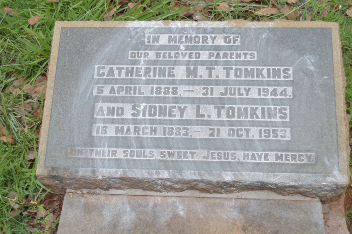 TOMKINS Sidney L. 1883-1953 &amp; Catherine M.T. 1888-1944