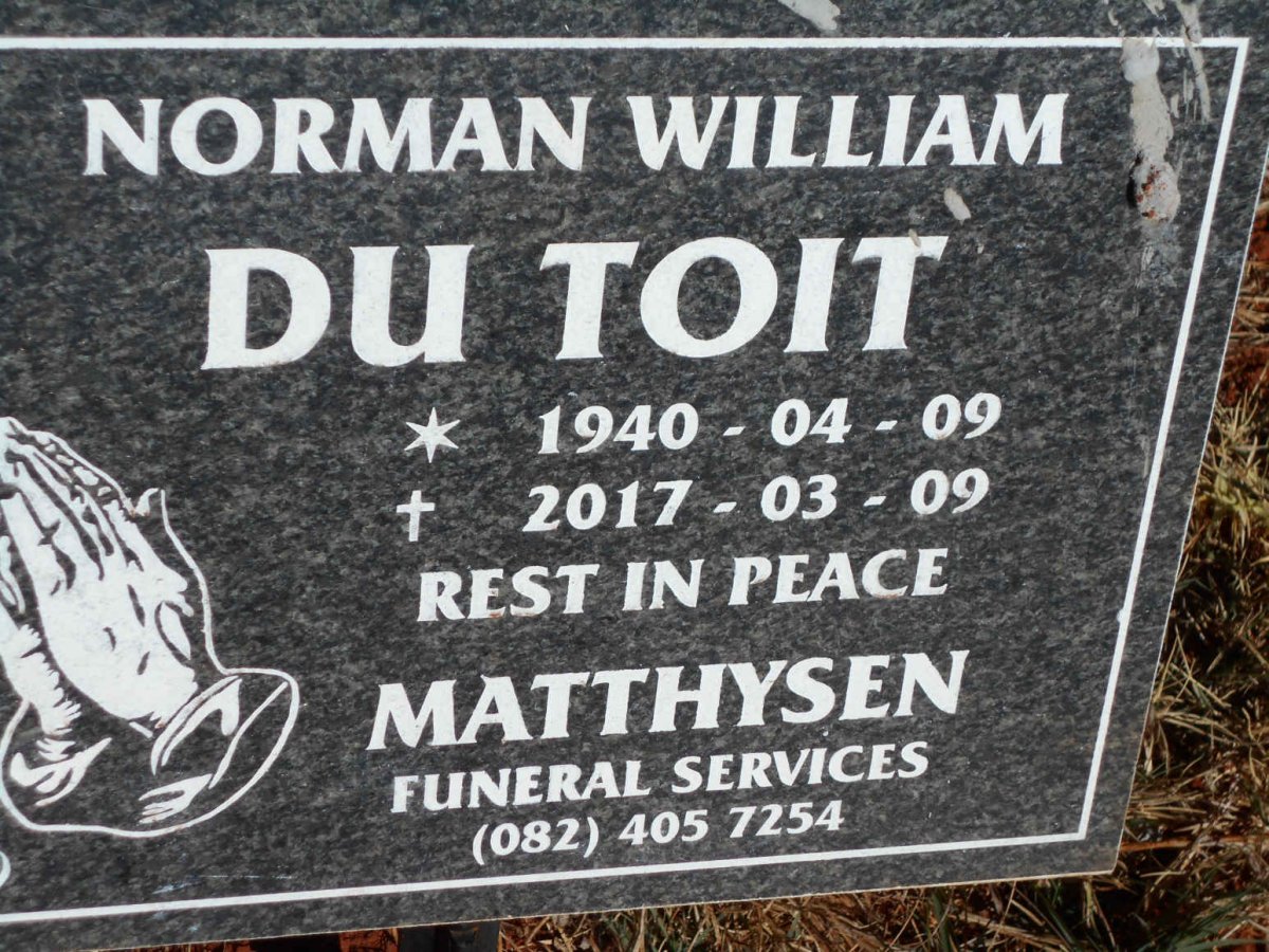 TOIT Norman William, du 1940-2017