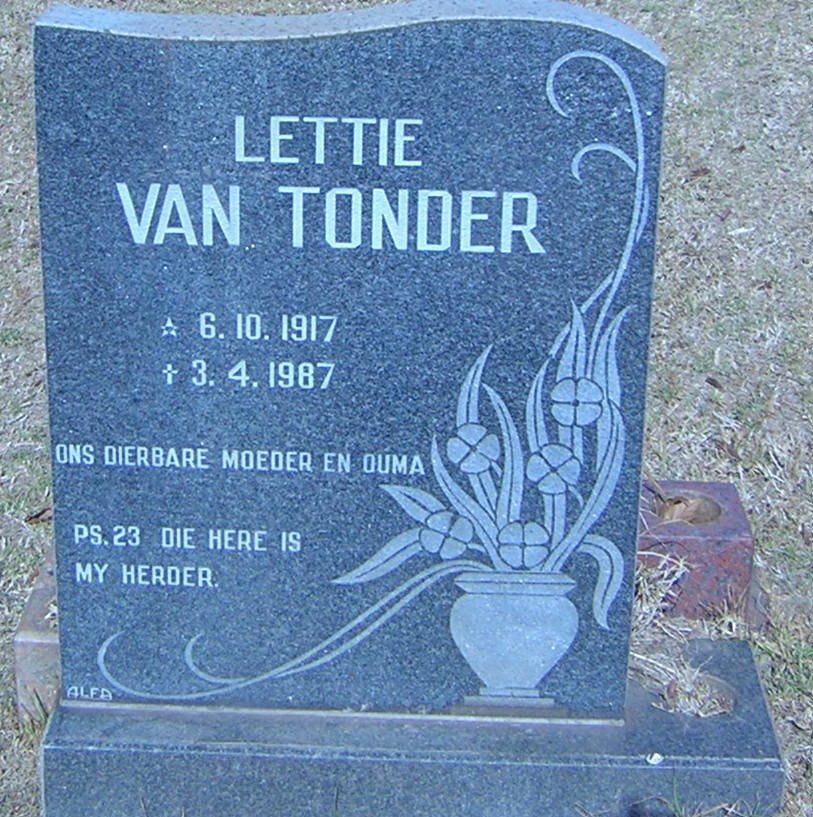 TONDER Lettie, van 1917-1987
