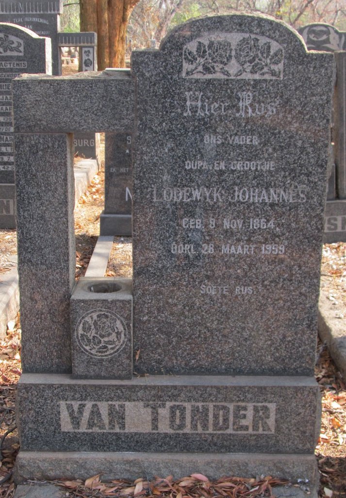 TONDER Lodewyk Johannes, van 1864-1959