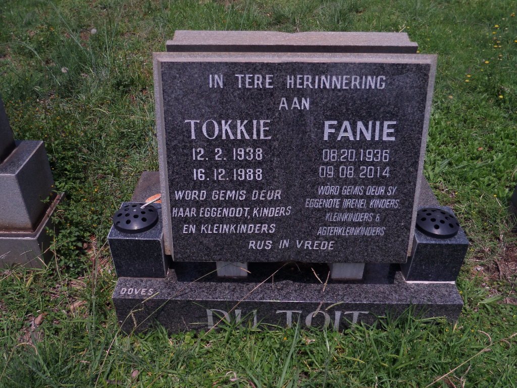 TOIT Fanie, du 1936-2014 &amp; Tokkie 1938-1988