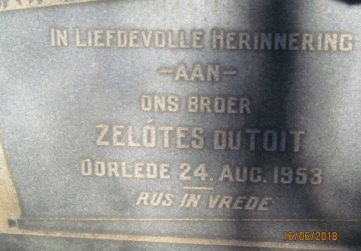 TOIT Zelotes, du -1953